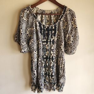 emerald Paisley Print Blouse Sz XL NWOT